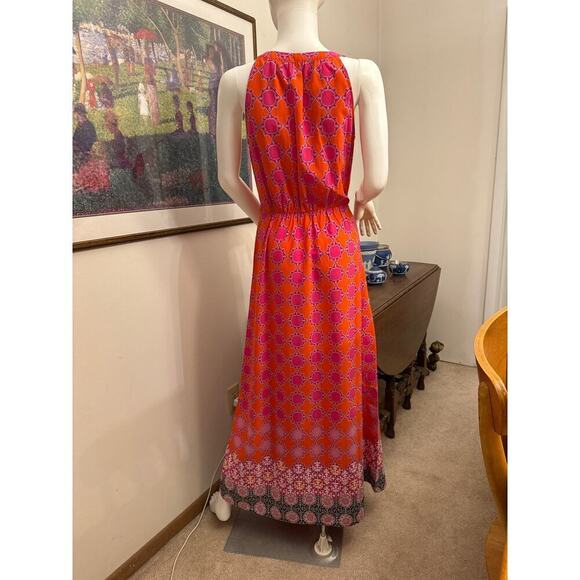 Banana Republic Orange and Pink Maxi Dress Size 10 - Picture 4 of 7